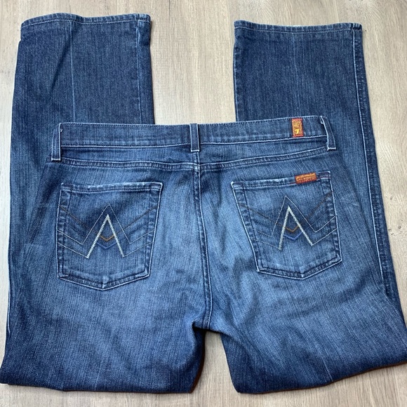 7 For All Mankind Denim - 7FAM | “A Pocket” Dark Wash Fade Bootcut Jeans K24